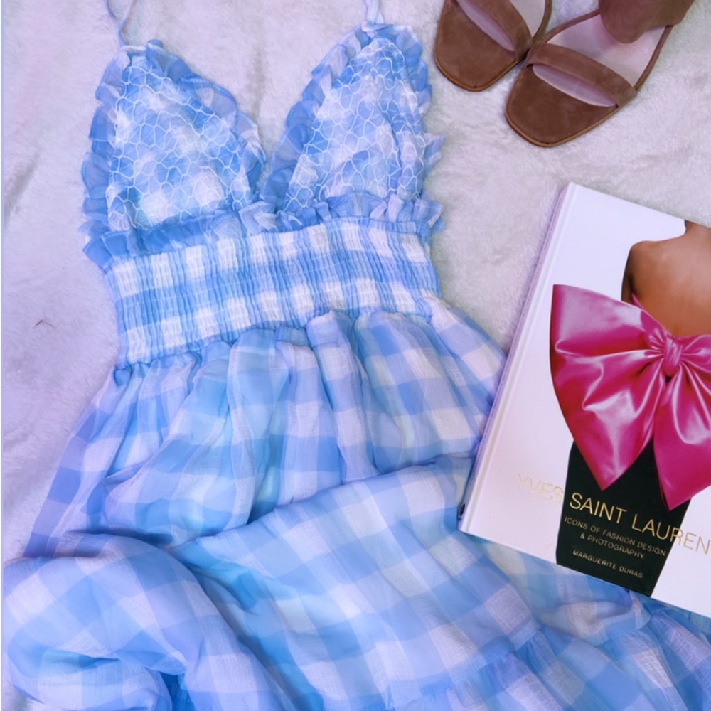 Able Light Blue Ruffled Dress - Picture 3 of 6